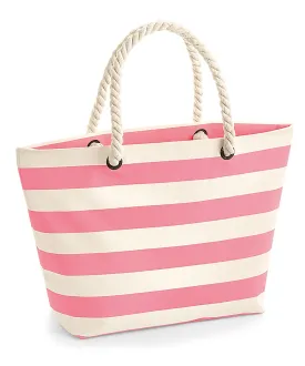 Natural/Pink - Nautical beach bag