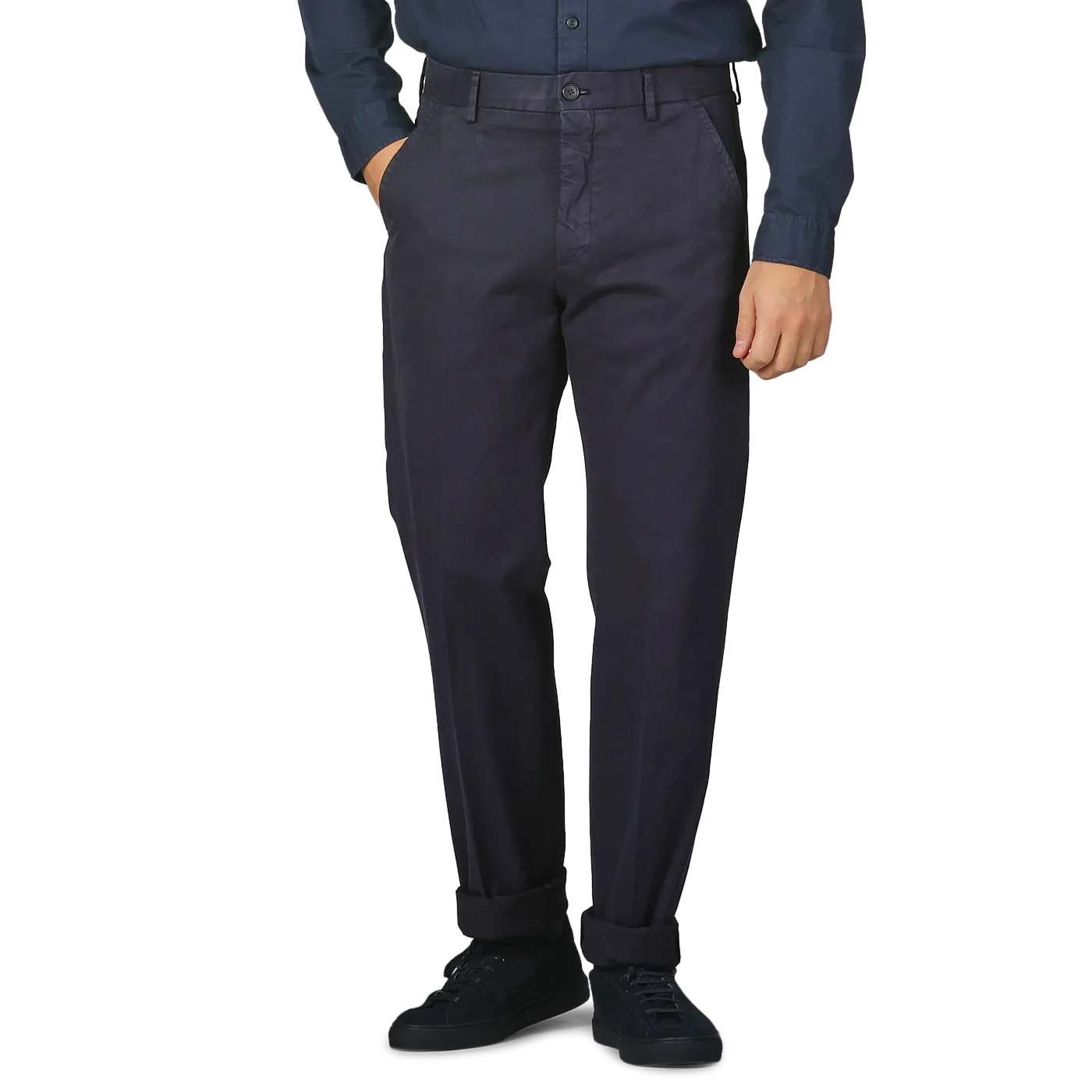 Navy Blue Cotton Stretch Model 8 Chinos