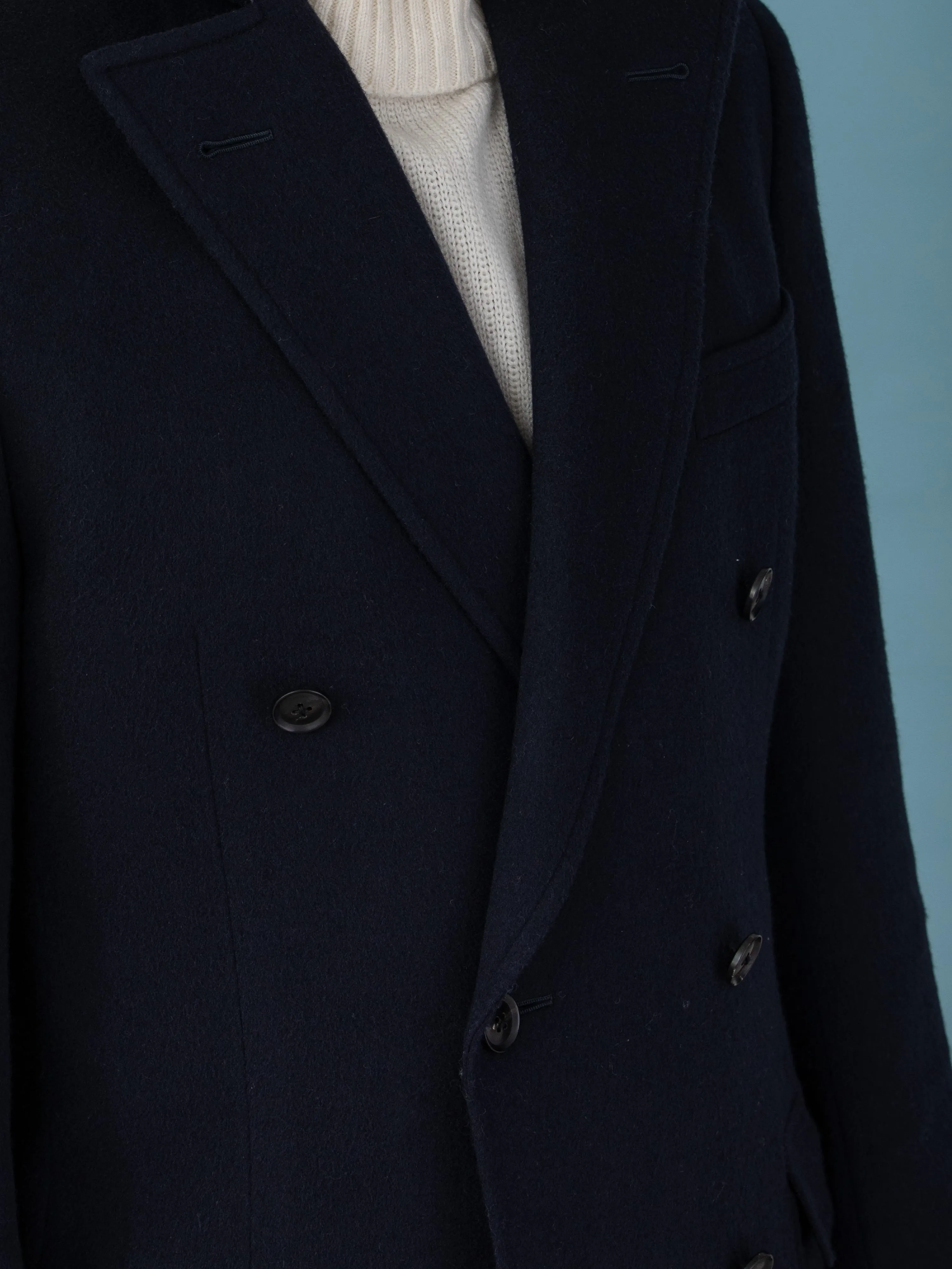 Navy Cashmere Coat