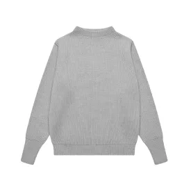 Navy Crewneck Light Grey