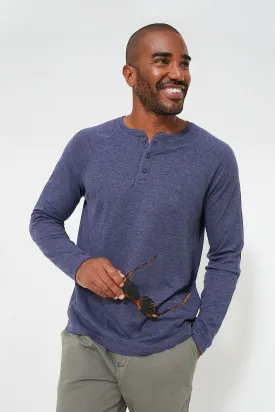 Navy Heather Cloud Long Sleeve Henley