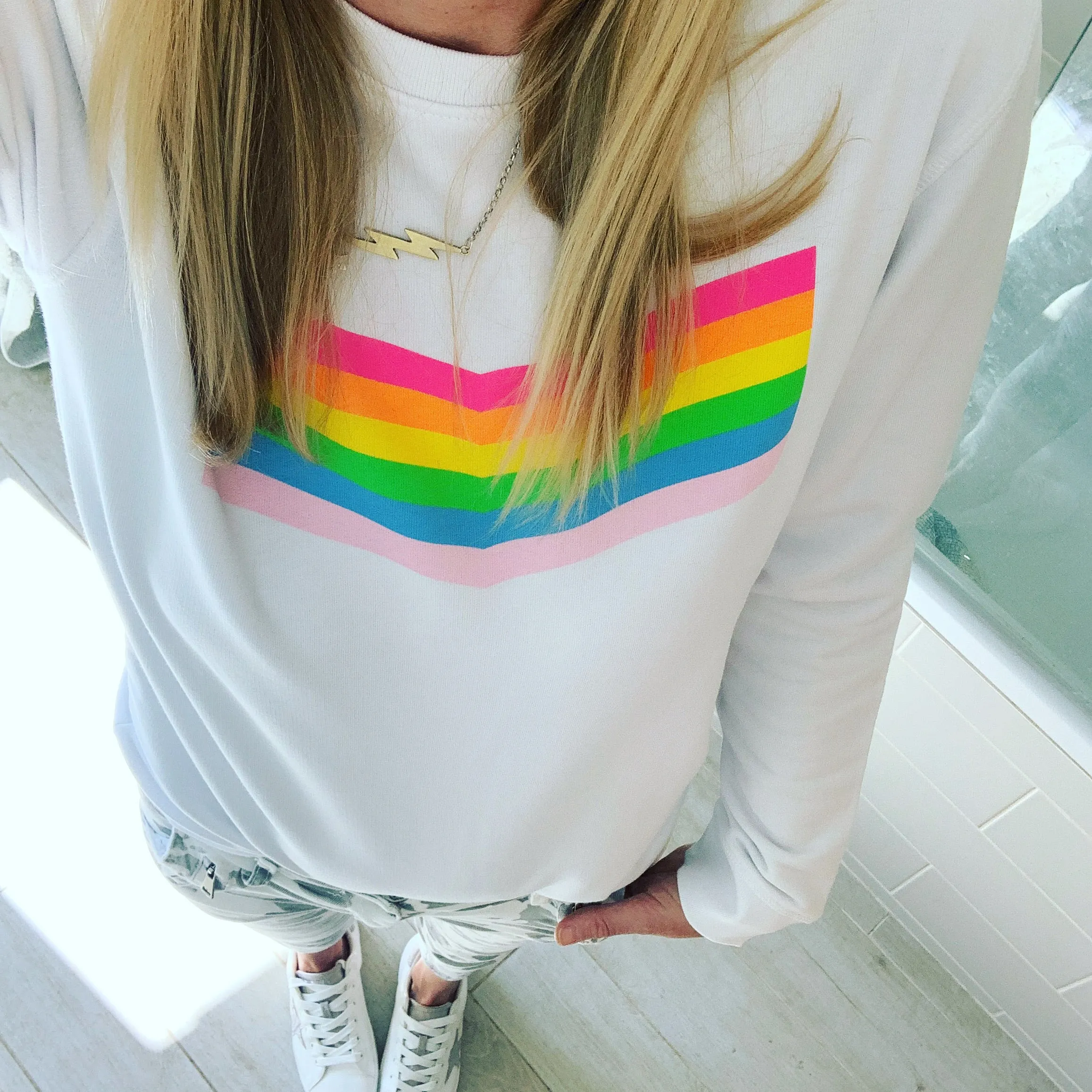 Neon chevron sweatshirt *now half price*