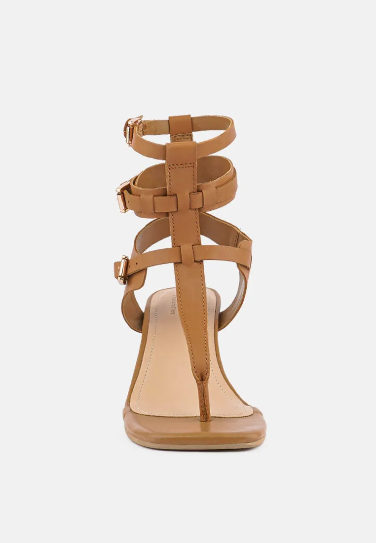 Nereid Kitten Heel Cut Out Gladiator Sandals