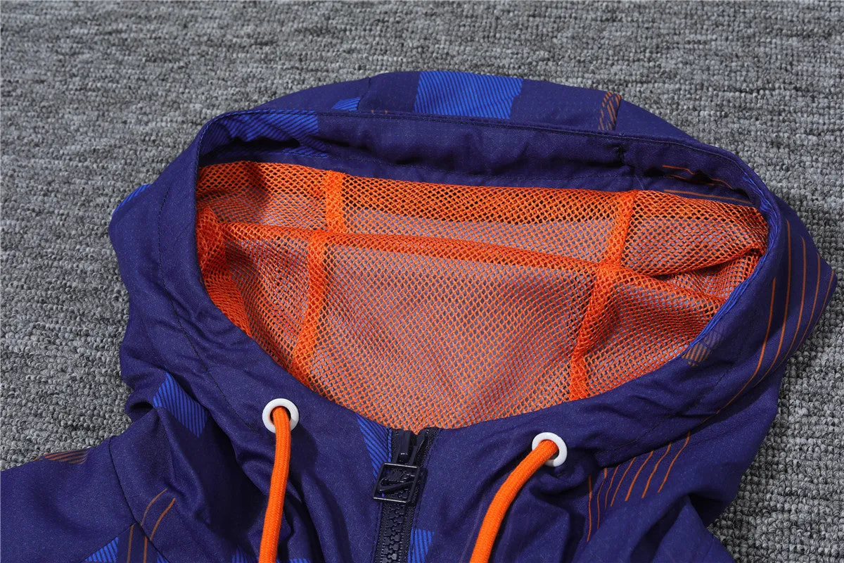 Netherlands Windbreaker Hoodie Jacket Blue 2024/25