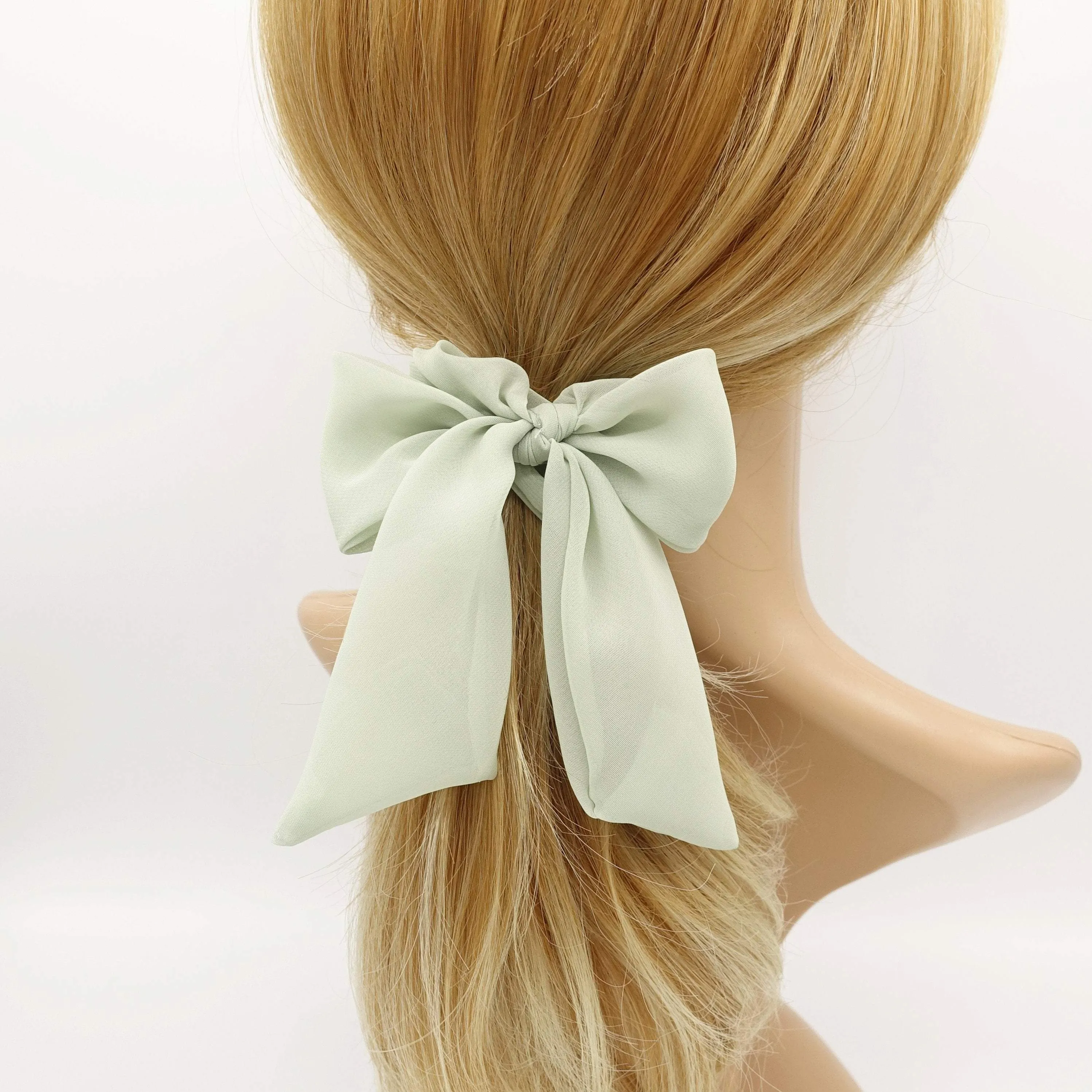 neutral chiffon bow knot scrunchies basic casual hair tie for women