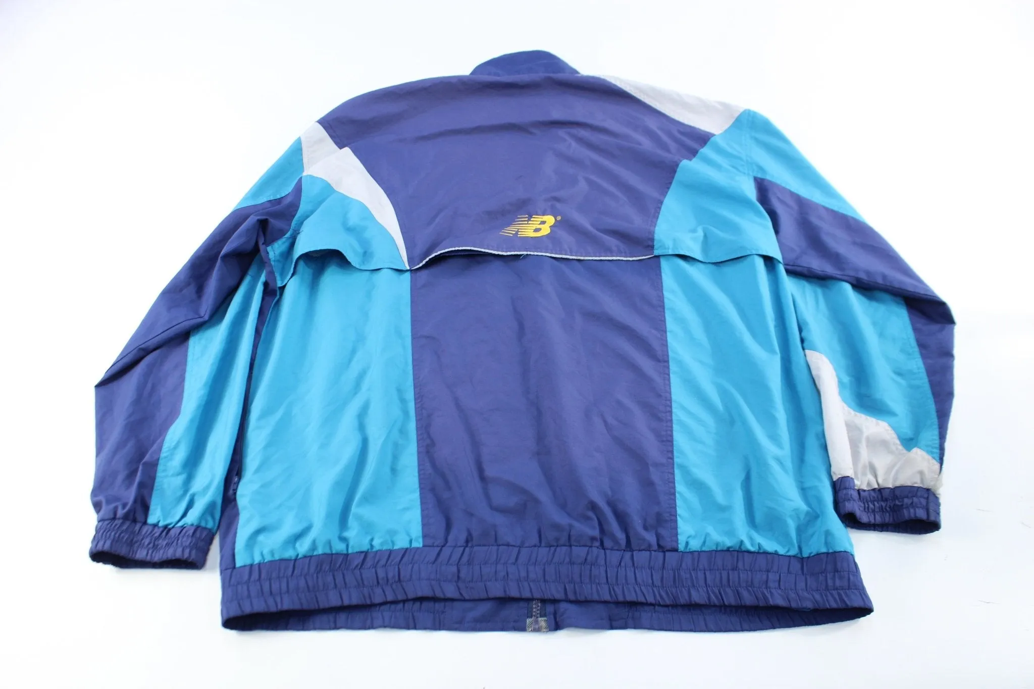 New Balance Embroidered Logo Navy Blue, Aqua, & White Zip Up Jacket