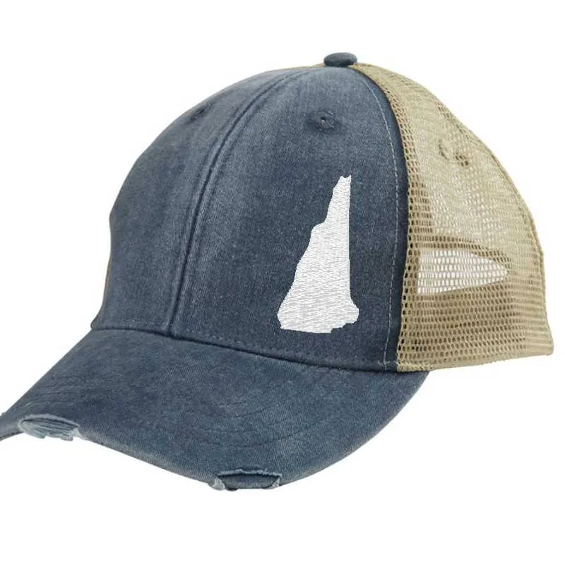 New Hampshire Hat | Distressed Snapback Trucker | state cap | many color choices