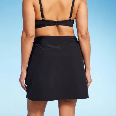 New - Lands' End Women's UPF 50 Swim Skort - Black S