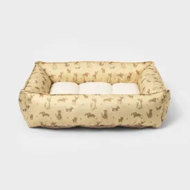 New - Orthopedic Cuddler Dog Bed - L - Yellow - Boots & Barkley