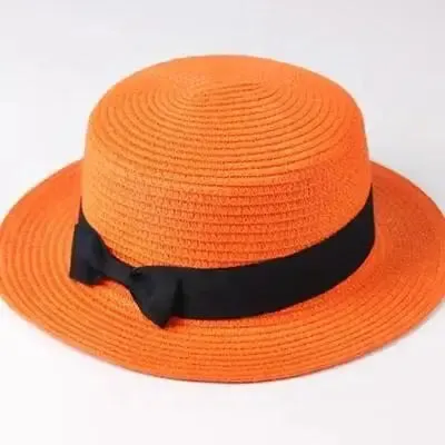 New Summer Parent-Child Bucket Cap Women Sun Visor Bowknot Straw Hat Girls Outdoor Beach Travel Sunshade Wide Cap