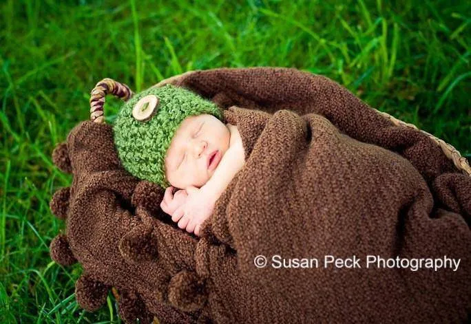 Newborn Baby Beanie Hat Grass Green