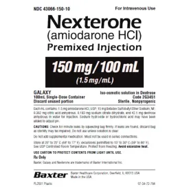 Nexterone Amiodarone HCI 150 mg Premixed Injection IV Bags 100 mL x 12/Case (RX)