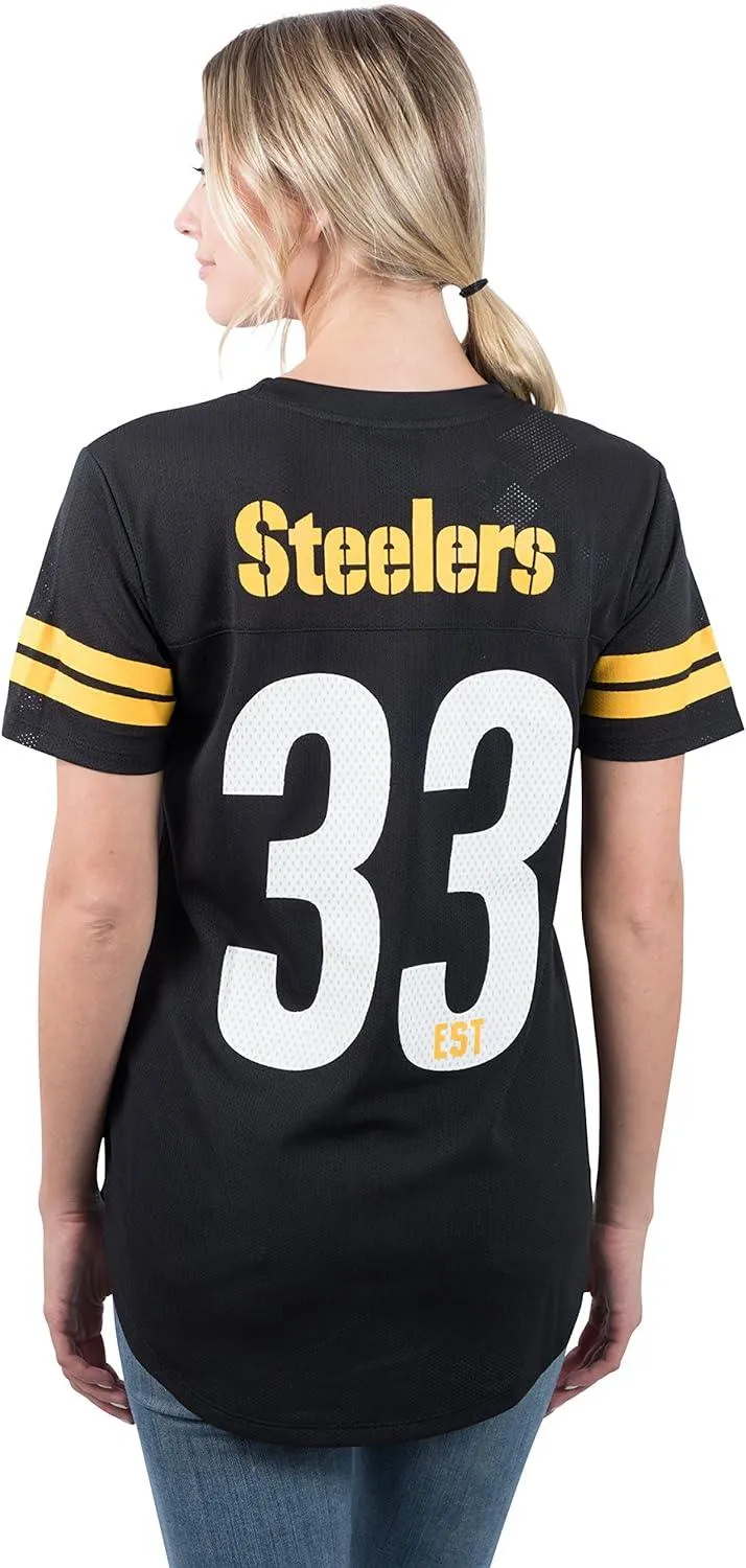 NFL Official Women's Super Soft Mesh Jersey T-Shirt|Pittsburgh Steelers