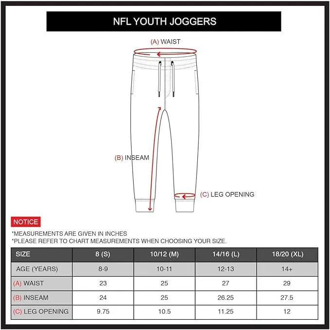 NFL Official Youth Super Soft Game Day Jogger Sweatpants|Kansas City Chiefs