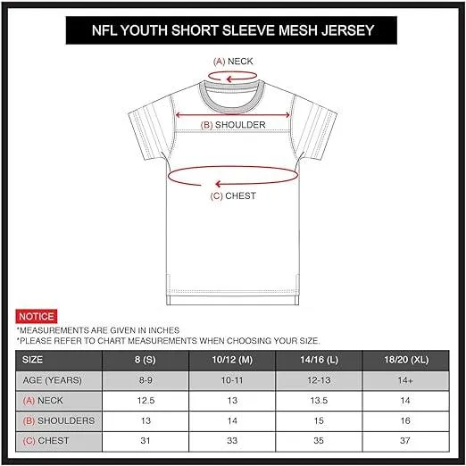 NFL Official Youth Super Soft Game Day Mesh Jersey Shirt|San Francisco 49ers