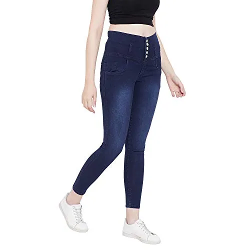 Nifty Women's Denim Stretchable High Waist Jeans (1236, Blue, 36)