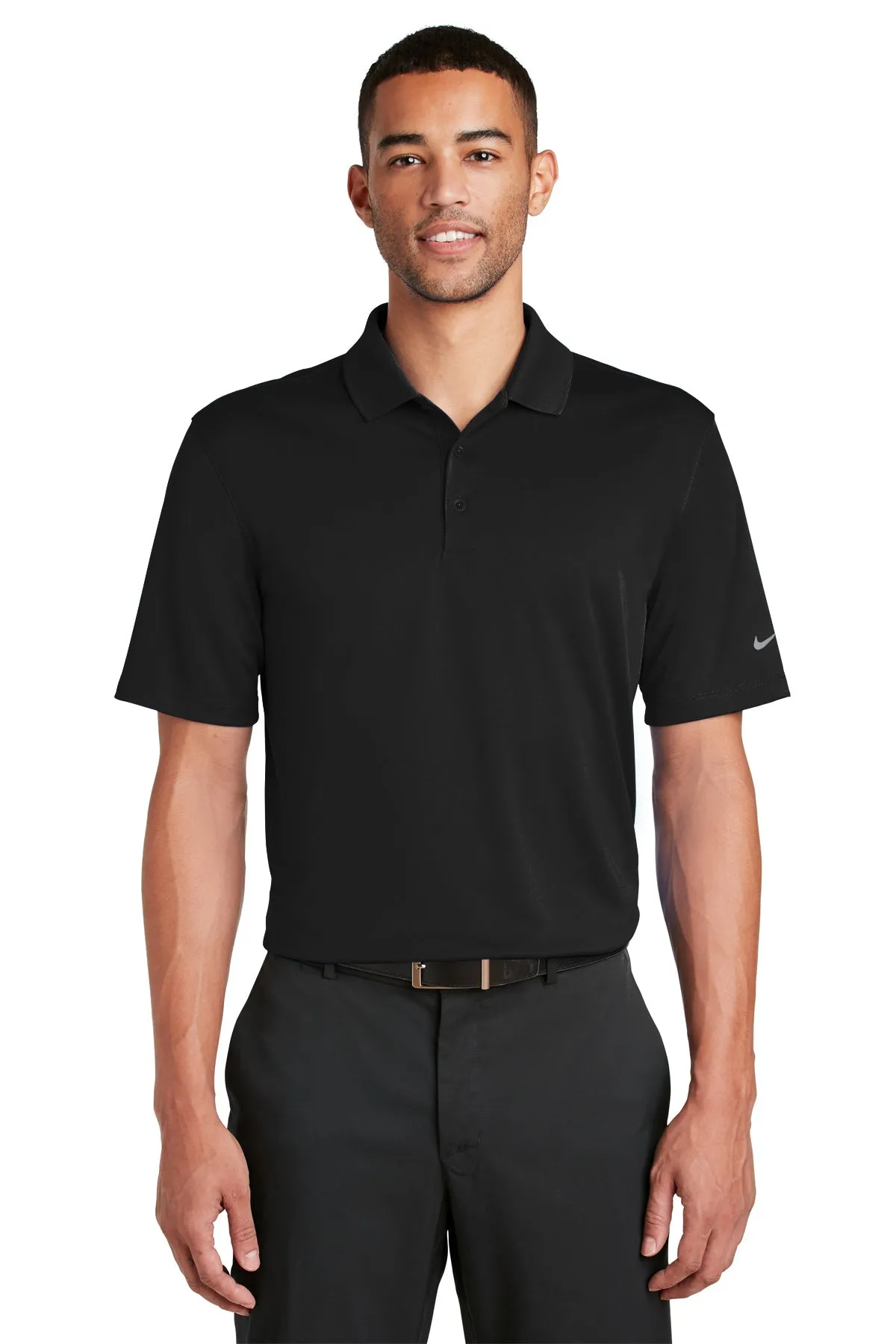 Nike Dri-FIT Players Custom Polos with Flat Knit Collar, Black