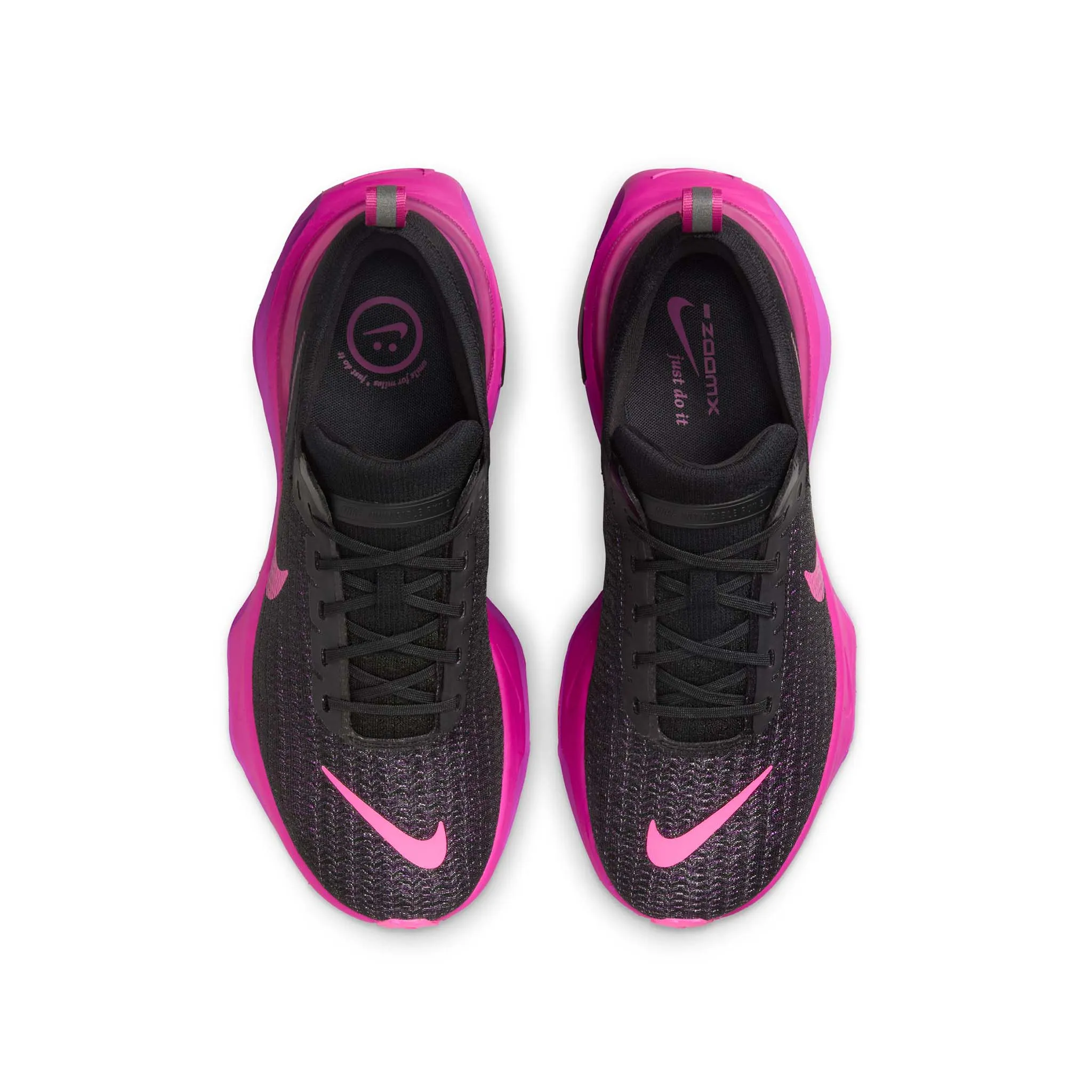 Nike | Men's Invincible 3 Road Running Shoes - Black/Laser Fuchsia-Vivid Grape