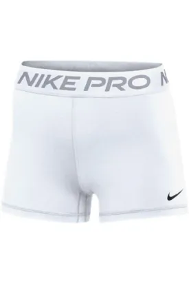 Nike Women's Pro 365 3 Inch White Shorts Large