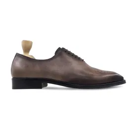 Nikol - Men's Burnished Black Berry Calf Leather Wholecut Shoe