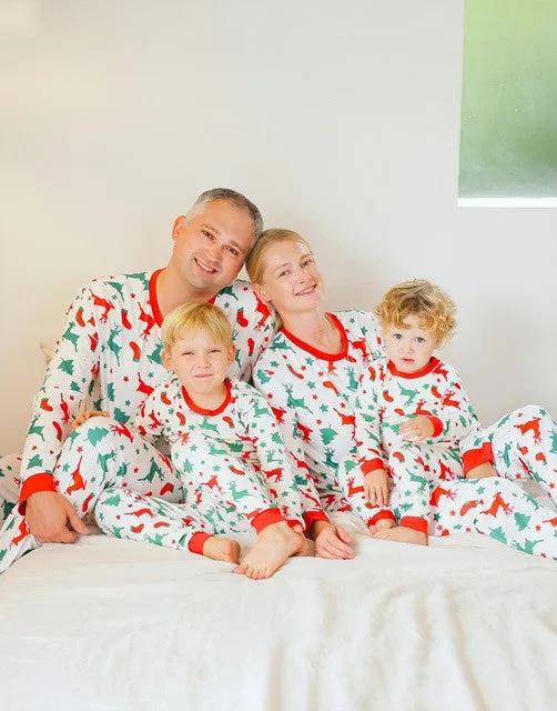 Noel White Christmas Long Sleeve Pajamas Set