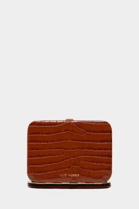 Nolan Card Holder, Cognac 'Croco'