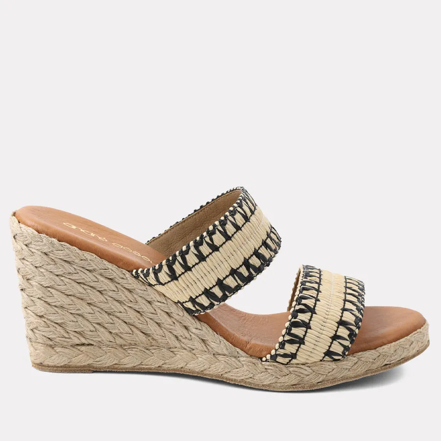 Nolita Stitched Raffia Espadrille Wedge