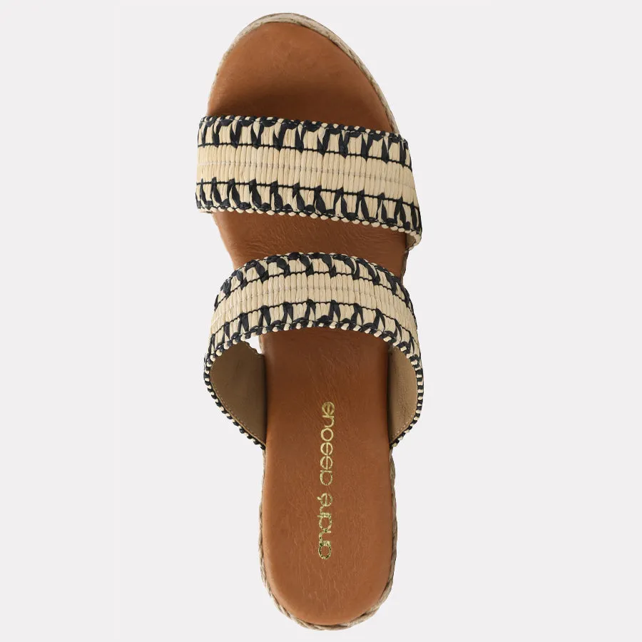 Nolita Stitched Raffia Espadrille Wedge