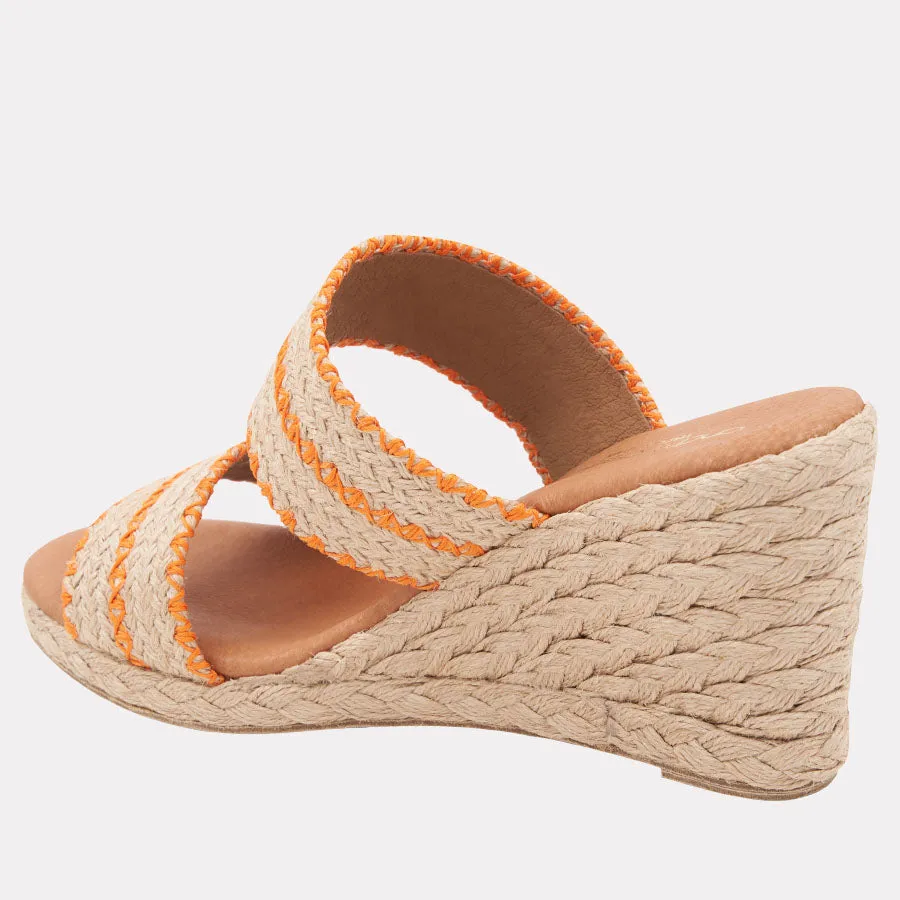 Nolita Stitched Raffia Espadrille Wedge