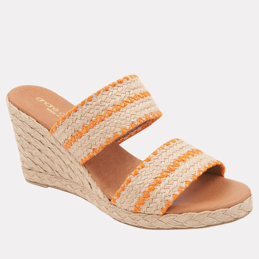 Nolita Stitched Raffia Espadrille Wedge