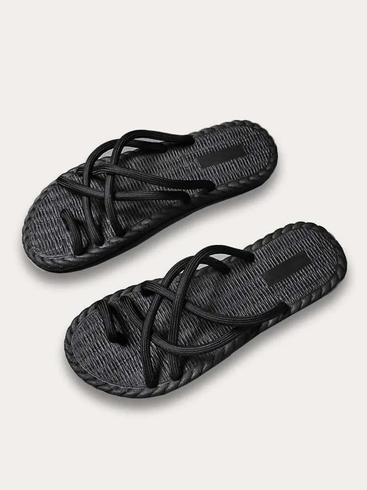 Non-Slip Crossover Strap Slippers