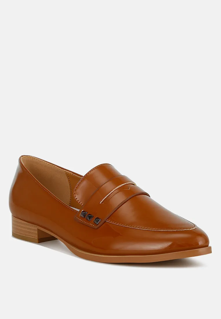 Noshiya Patent Pleather Penny Loafers