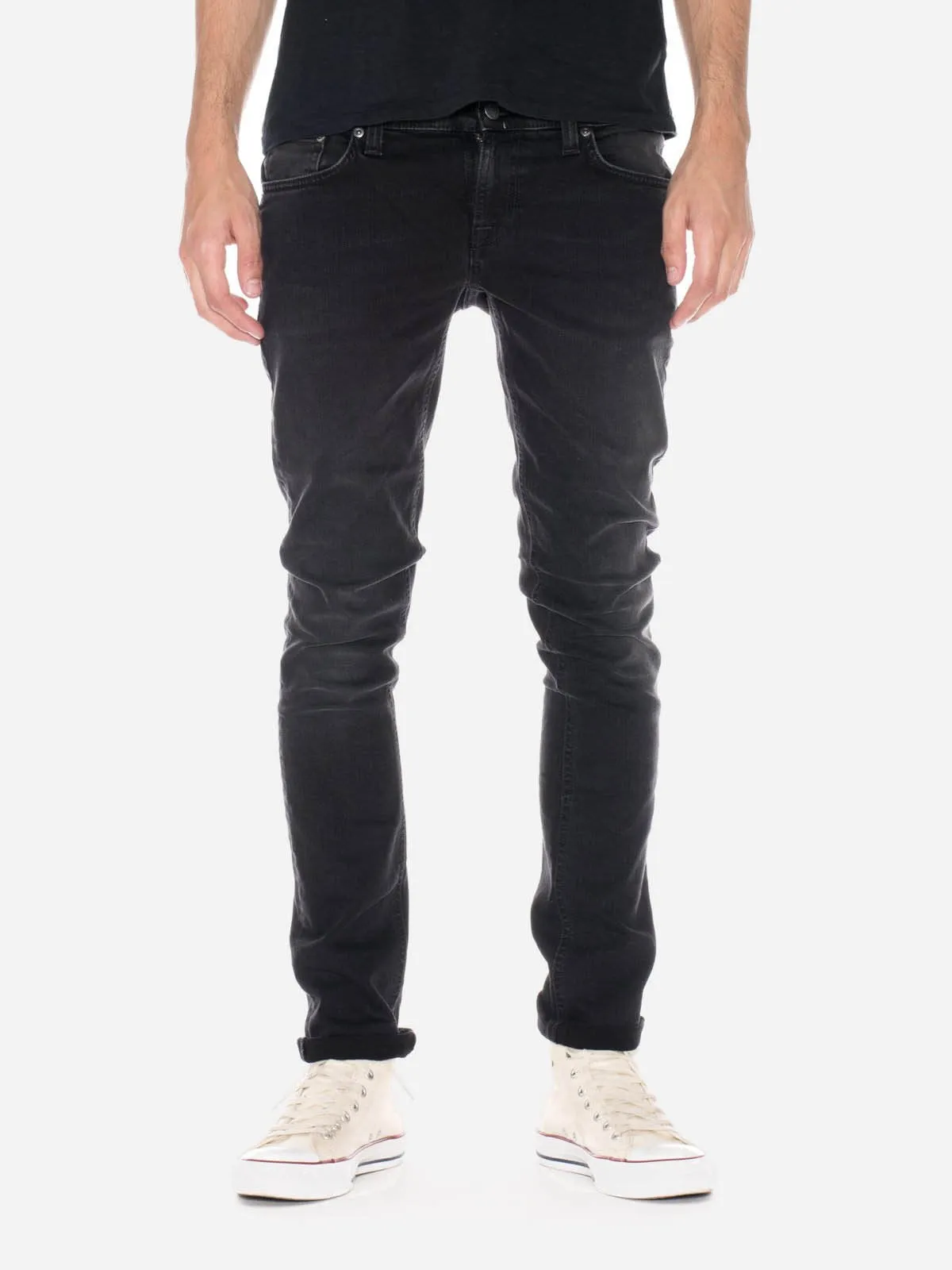 Nudie Skinny Lin Jeans (Super Tight) - Black Habit