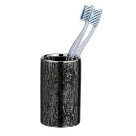 Nuria Ceramic Toothbrush Tumbler Silver Anthracite