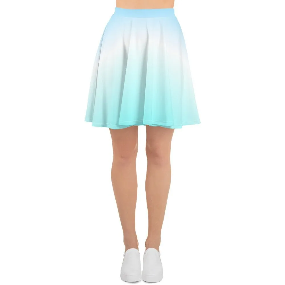 OCEAN BLUE OMBRE SKATER SKIRT