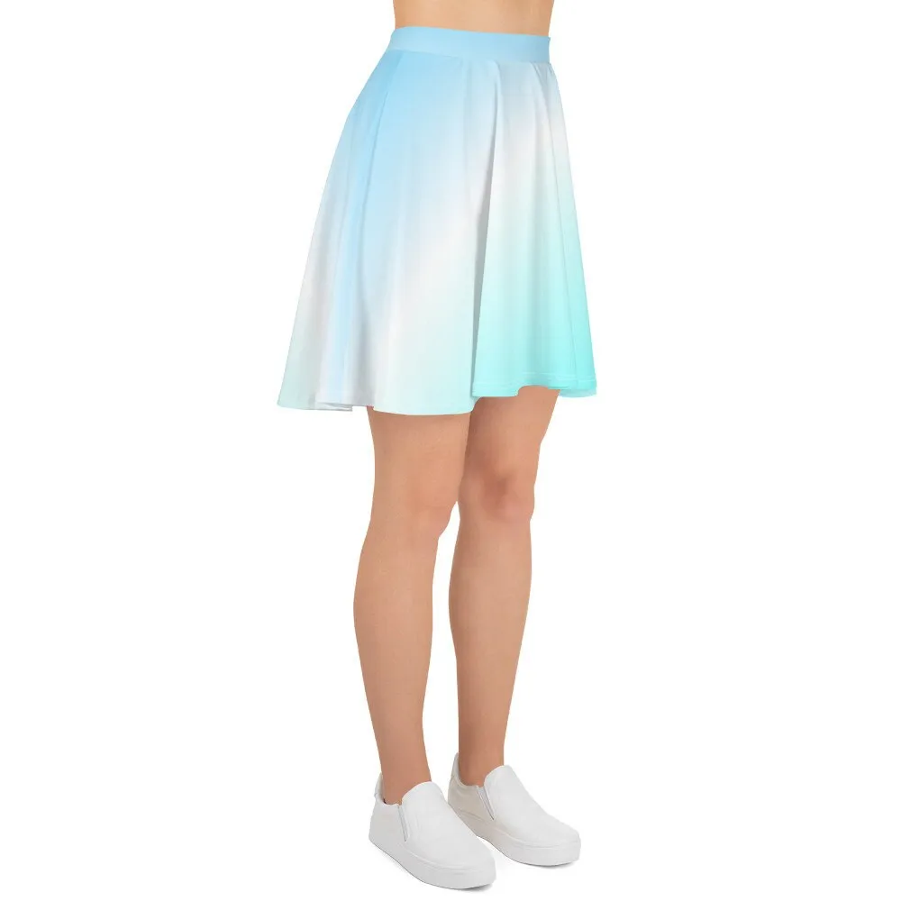 OCEAN BLUE OMBRE SKATER SKIRT