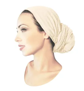 Off-White Pre-tied Turban Head-Wrap Headwear Versatile Ties Cream Head-scarf Bandana Tichel Head-scarf - 040