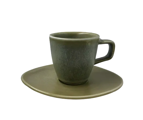 Olive- Espresso Cup and Saucer