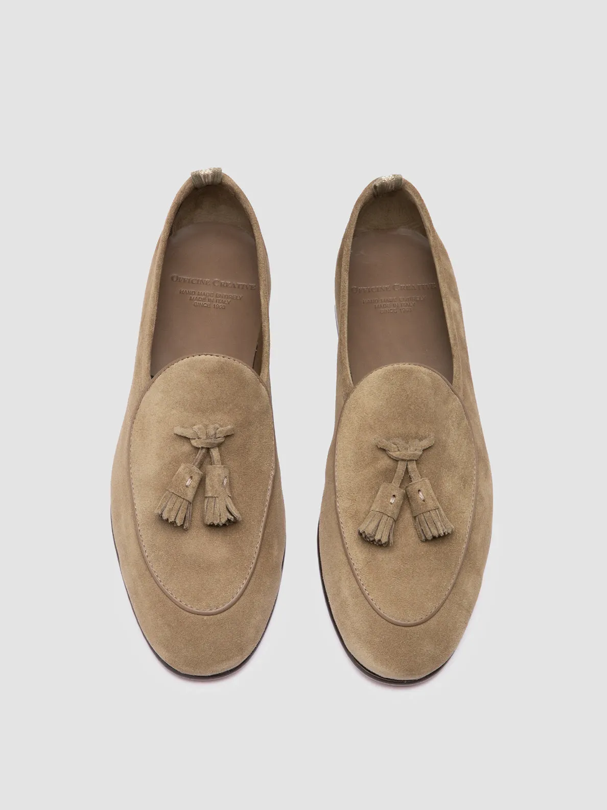 OLIVER 003 - Taupe Suede Tassel Loafers