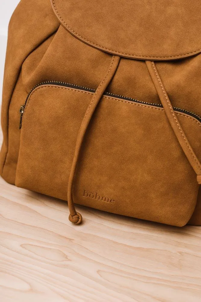 Olivia Drawstring Backpack in Camel