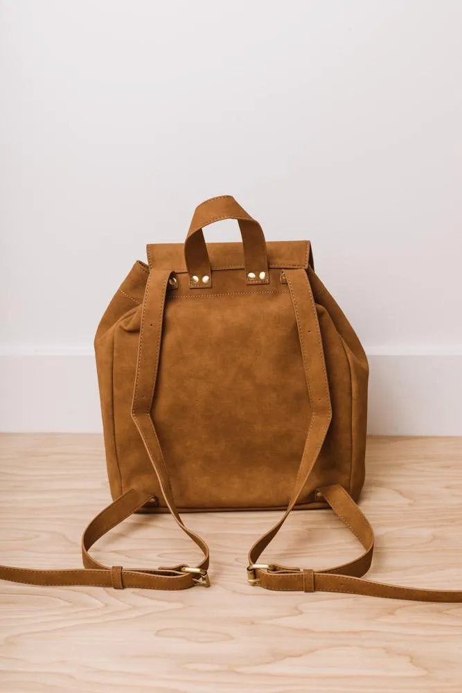 Olivia Drawstring Backpack in Camel