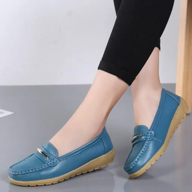 OLOME Lovely Leather Loafer Shoes