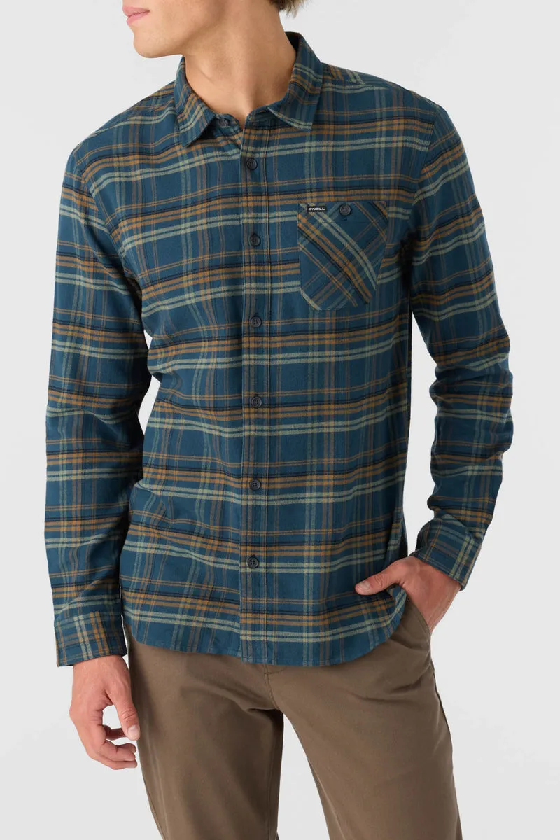 O'Neill Redmond Plaid L/S Shirt-Midnight Navy