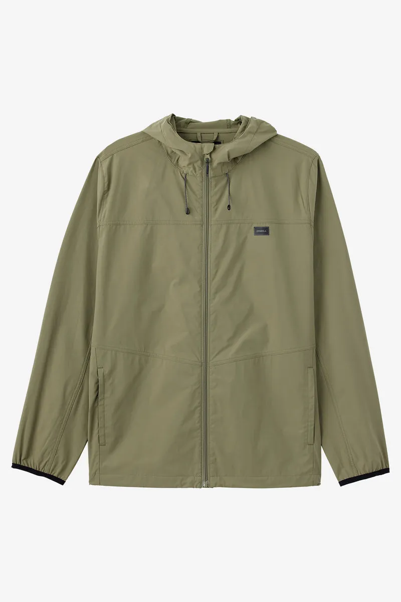 O'Neill Trvlr Windbreaker Stretch Jacket-Deep Lichen Green