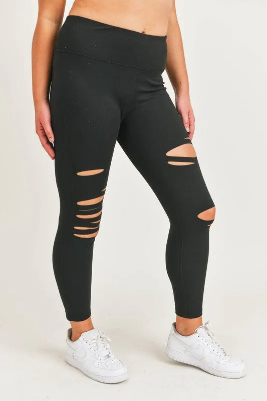 *Online Exclusive* Mono B Red Laser-Cut Highwaist Leggings