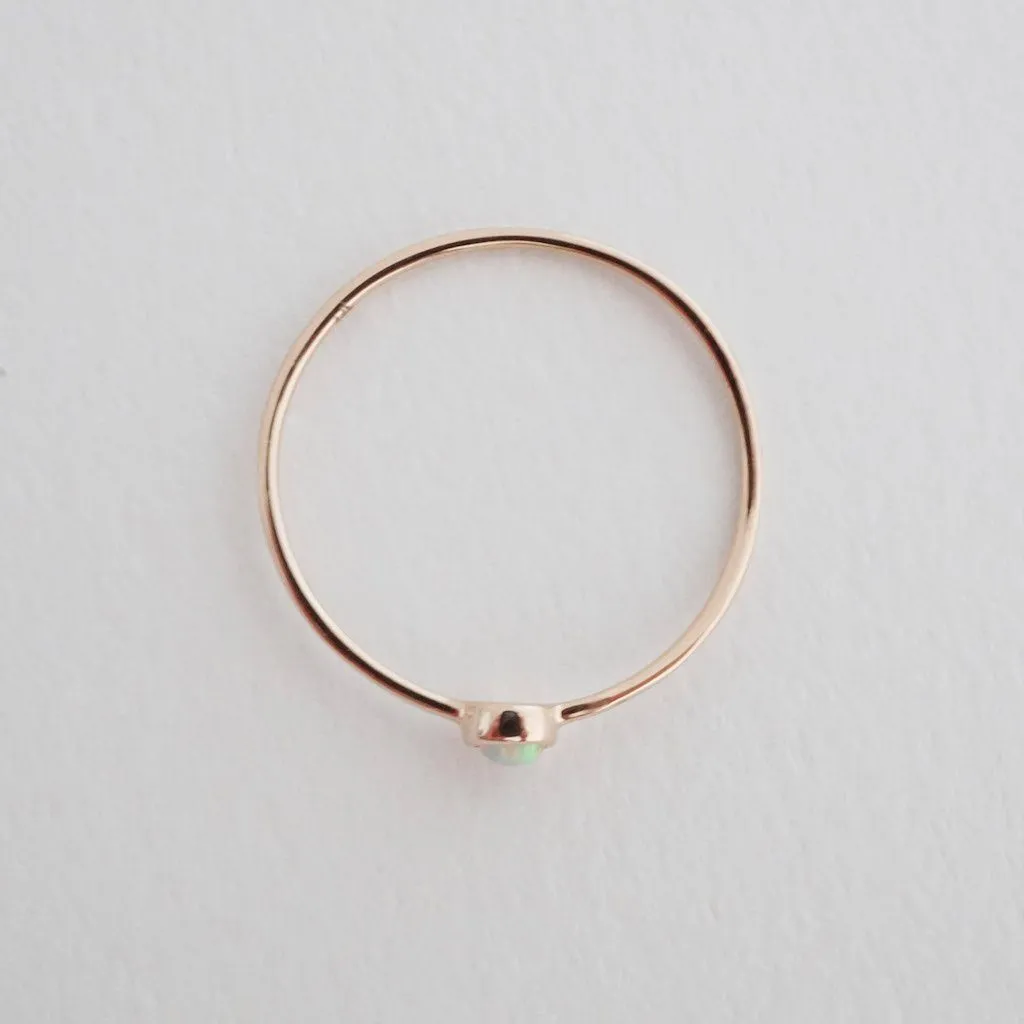 Opal Solitaire Ring, 14k Gold