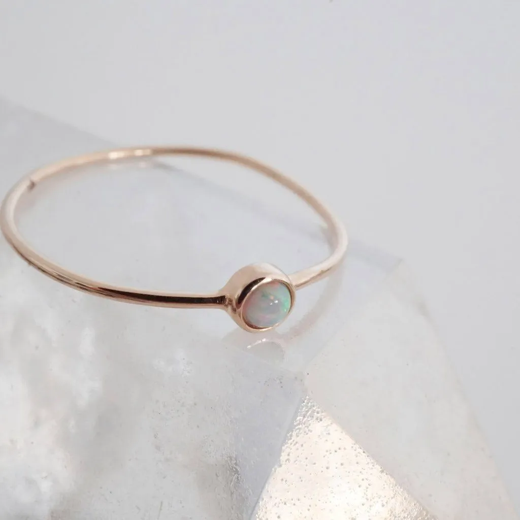 Opal Solitaire Ring, 14k Gold