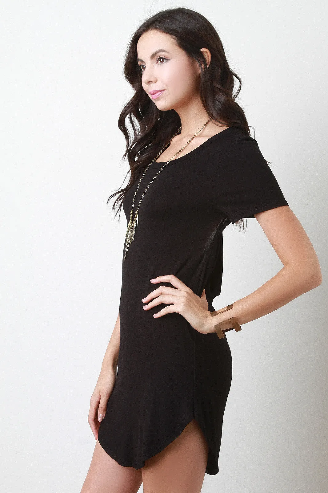 Open Back T-shirt Dress