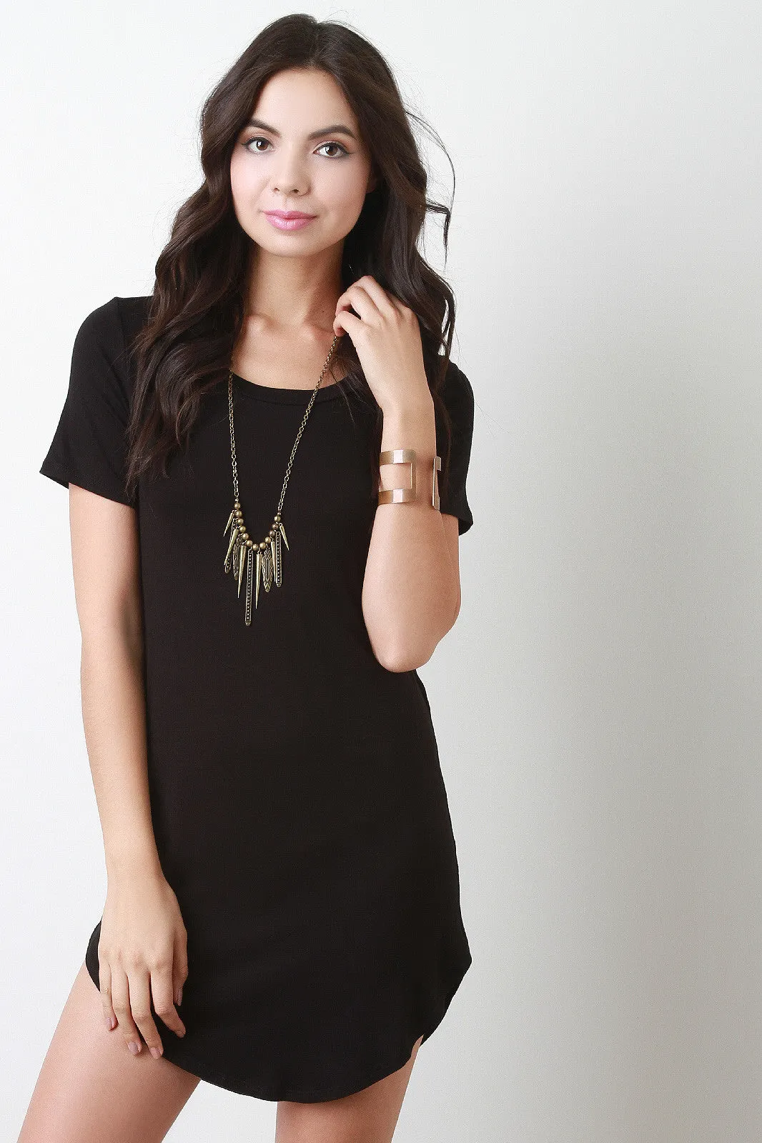 Open Back T-shirt Dress