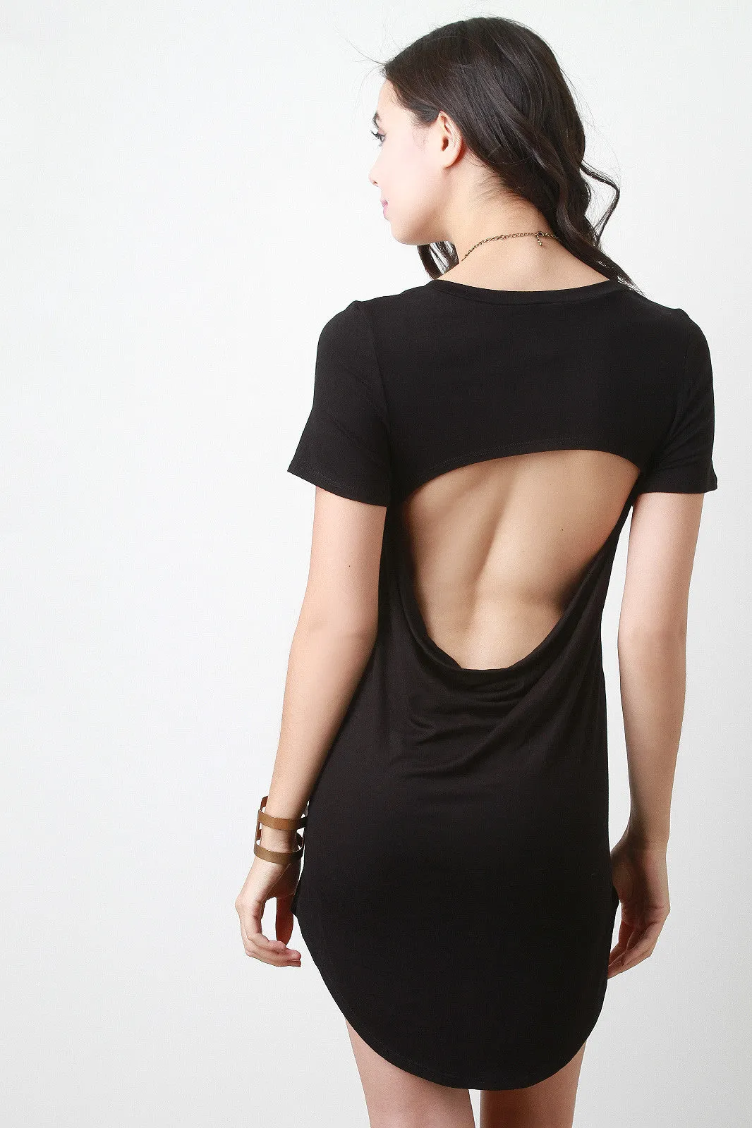 Open Back T-shirt Dress